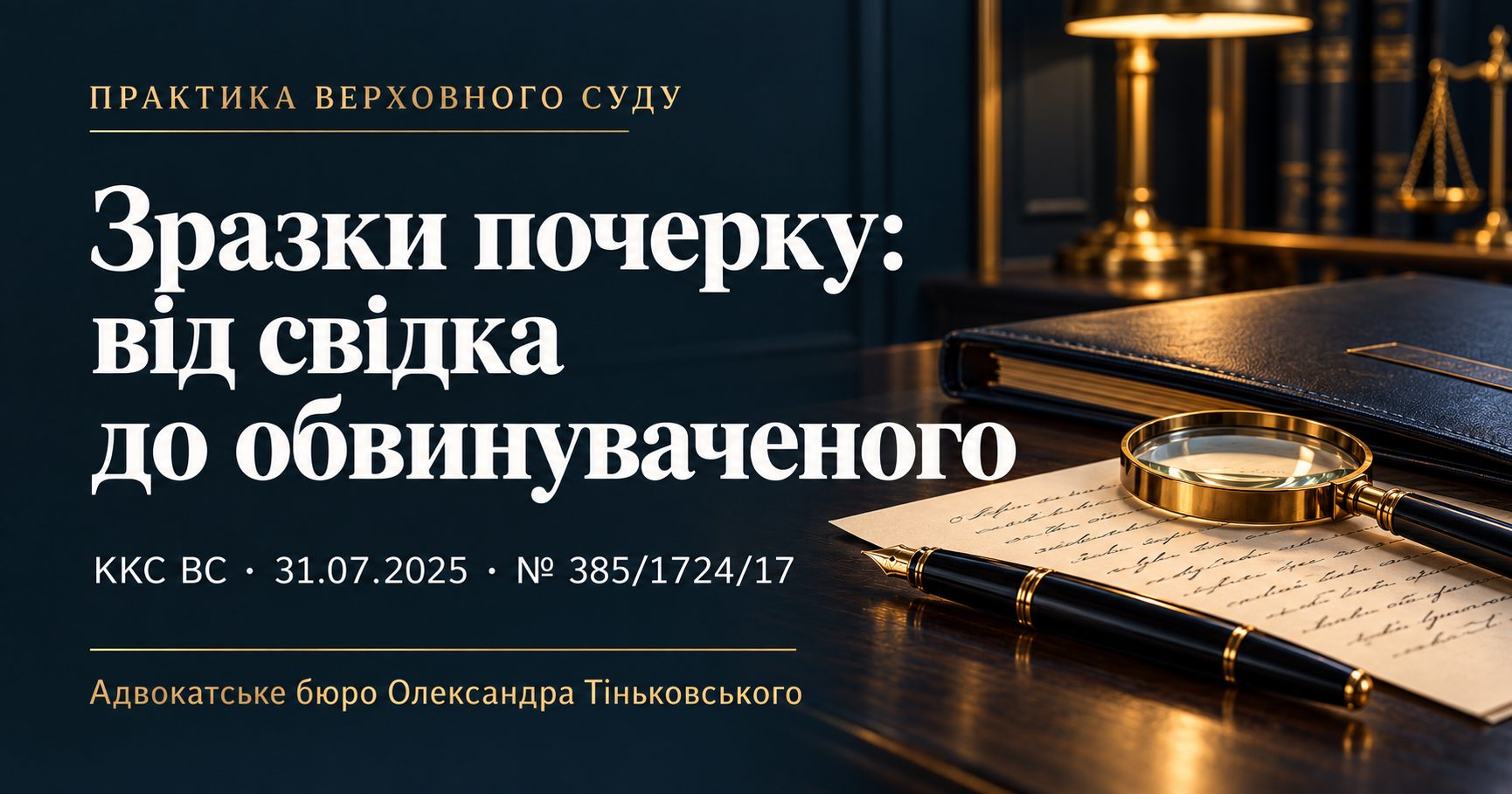 Зразки почерку відібрали у свідка, який став обвинуваченим: допустимість експертизи